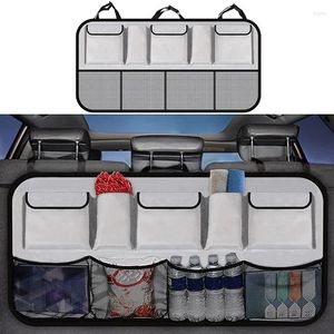 Car Organizer Trunk Storage Bag Luggage Seat Back Hanging Large Capacity Foldable Mesh Belt