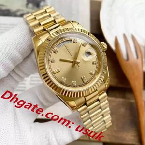 Lyx unisexklocka Champagneurtavla 18K Everose Guld Automatiska Mekaniska rörelseklockor dam 36mm Armbandsur herr originalkartong