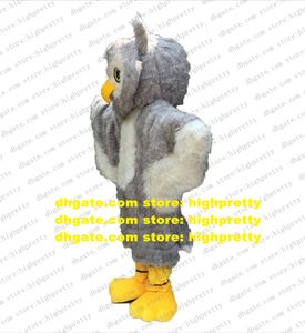 Gray Long Fur Owl Mascot Costume Adult Cartoon Character Outfit Suit Children Playground Parent-child Activities zz8000