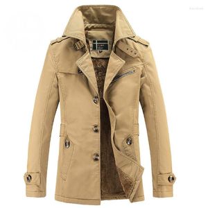 Trench da uomo Cappotto da lavoro casual da uomo Foderato in pile Giacca da soprabito calda e spessa Giacca a vento termica stile britannico Taglia grande 5XL