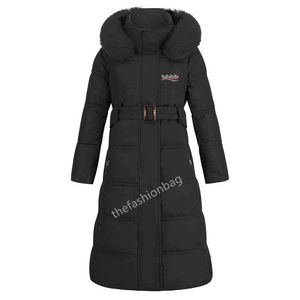 2023S Damer Long Down Jacket Winter Paris Designer Senior Casual Outdordown Women'sjacket Förtjockad högkvalitativ vindtät var varm rävläderhattjacka