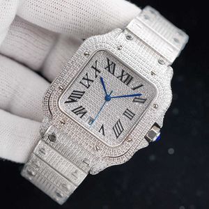 Wristwatch Diamond Mens Watch Automatic Mechanical Watch 40mm With Diamond-studded Steel Bracelet Wristwatch Fashion Busins Wristwatch Montre de LuxeF3FI