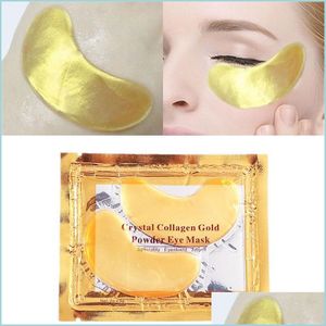 Other Skin Care Tools Golden Eye Care Mask Women Crystal Eyelid Collagen Gold Dark Circle Antiaging Masks Drop Delivery 2022 Health Dhmkb