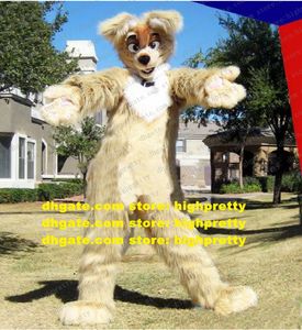 Chaque Long Fur Furry Husky Dog Mascot Costume Fox Wolf Fursuit Adulto Cartoon Adulto Megaevent Fandango Dango Party ZZ7768