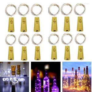 Strings 10pcs Wine Bottle Light With Cork LED String Lights Fairy Garland Christmas Decorations For Home Holiday Wedding Party Bar Decor