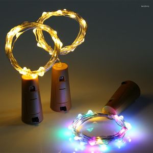 Stringhe LED a forma di sughero Filo d'argento Luci per bottiglie di vino Confezione da 5 mini corde colorate a batteria per feste in giardino fai-da-te