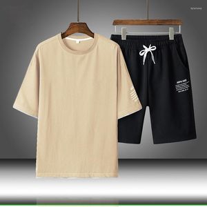 TRACKSUITS HERRENS SOMMER KLÄDER Sportkläder Tvåverk Set T Shirt Shorts Clothing Male Tracksuit Sports Duits mode Korta ärmar