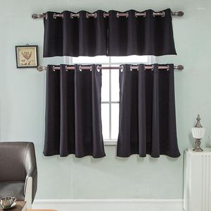 Curtain 1 PCS Grommet Top Blackout Short For Kitchen Cafe Modern Half Drapes Living Room Small Window Valance WP092H