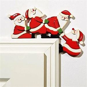 Christmas Decorations Wooden Door Frame Santa Claus Christmas Outdoor Tree Hanging Ornaments