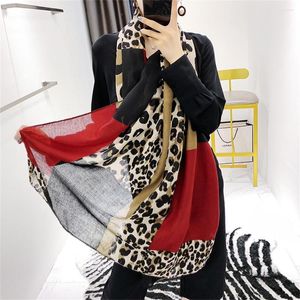 Scarves INQUIRY AHEAD Fashion Leopard Scarf Hijab Shawl Silk Feeling Hair Ties Satin Square Turbans Cheetah Animal Print Head Wrap