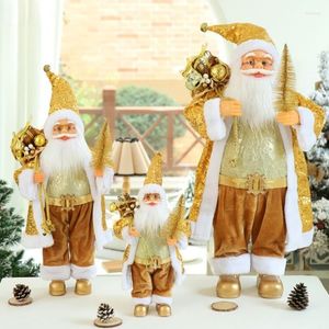 Dekoracje świąteczne 2022 Rok Big Mikołaj Claus Doll Chik Cas Tree na domowe przyjęcie weselne 40/60/80cm 1PCS