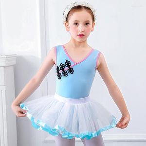 Scenkläder barn tutu klänningar för flickor gymnastik kostym barn dankläder träning kläder balett klänning bomull ett stycke