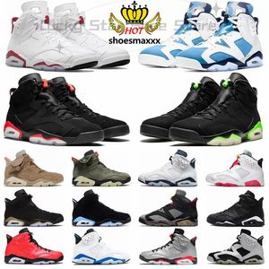 Jumpman 6 6s Erkek Basketbol Ayakkabı Kırmızı Oreo UNC Ev DMP Bordeaux Georgetown Orta Zeytin TS Cactus Jack İngiliz Haki Siyah Kızılötesi Spor Saborları Erkek Eğitmenler