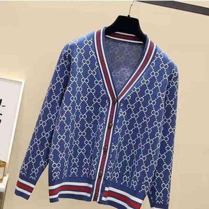 Luksusowe swetry damskie markowe koszule swetry casualowe ubrania z dzianiny kontrastowy kolor z długimi rękawami jesień moda klasyczny damski sweter