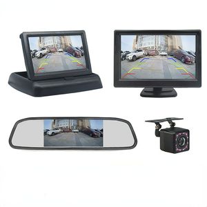 Car Monitor Rearview Parking Mirror 4.3/5 Inch HD Video Input With Rear View Camera Night Vision Backup For PAL/NTSC