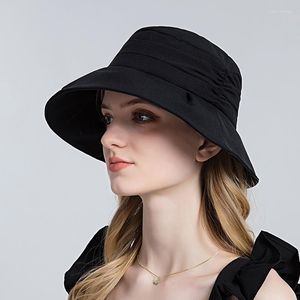 Berets Spring/summer Shade Sun Protection Women's Fashion Hat Bucket Hats For Women Panama Beach S54