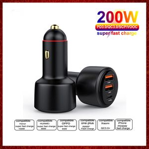 CC448 USB CAR Charger 200W 125W Super Fast Charger 100W 65W PD Type-C Quick Charge3.0 для Huawei Oppo Vooc iPhone xiaomi Мобильный телефон мобильный телефон