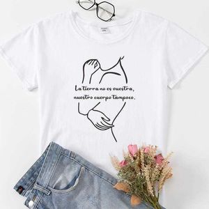 スペインのカミゼタ・デ・ムージャーの夏のトップ半袖女性Tシャツレタープリント