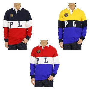 Super new product High quality European American and British royal leisure sports embroidered polos shirt Men's long sleeve color contrastS-5XL