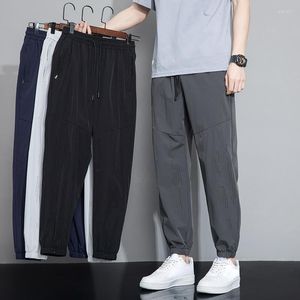 Männer Hosen Männer Schnell Trocknend Licht Dünne Eis Seide Plus Größe 6xl 8xl Jungen Casual Sommer Mesh Laufsport lose Hosen