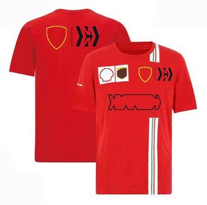 F1 F1 Formula 1 Camiseta de manga curta Novo terno de corrida esportes redondos de camiseta de pesco￧o