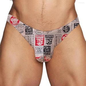 Unterhosen Männer Sexy Print Unterwäsche Tanga G-String Männer Bikini-Slip Höschen Dessous Tangas Im Angebot A80