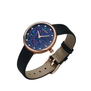 Longbai Jewelry Watch Gem Small Diamond 2021 Kwarc Temperament Olśniewające kobiety zegarki 6 7mm Ultra cienkie wodoodporne gwiazda Lady Wristwatc233f