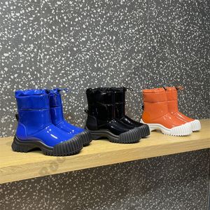 Mezza neve stivali in vernice impermeabile cotone seta termica suola in schiuma ultra leggera stivale interno in lana Stivaletto Donna Argento nero bianco Scarpe firmate