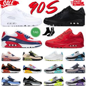 Tênis de corrida dos anos 90 feminino masculino Triple Black White Leather Mesh Supernova Dust Grey Malt Camo 90 Dia dos Namorados tênis esportivos ao ar livre