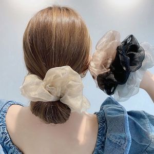 Oversized Hair Scrunchies For Women Solid Organza Scrunchie Hair Rubber Bands Elastic Hairs Ties Accessories Ponytail Holder