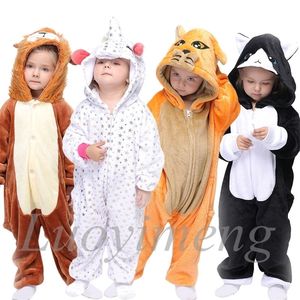 Giyim setleri kış pazen kız kızlar pijama pijama çocukları onesie çocuklar Unicorn Kigurumi Sweetwear Tavşan Panda Licorne Pijama Bebek Pijamas 221103