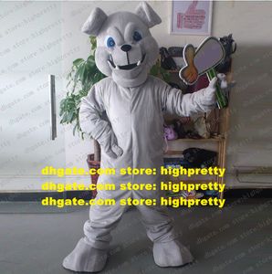 Gray Bulldog Dog Pitbull Bull Dog Mascot Costume Adult Cartoon Postacie Strój konkurencyjny Produkty Mega-Event ZZ7828