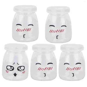 Storage Bottles Jars Glass Yogurt Bottlepudding Lids Cupsdessert Small Mini Cup Jar Jelly Containers Honey Mousse Jam Cute Tasting 150Ml