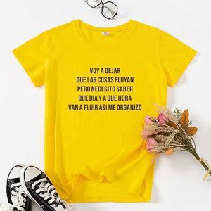Camiseta deTシャツMujer面白いスペインのレタープリント女性TシャツTops Summer