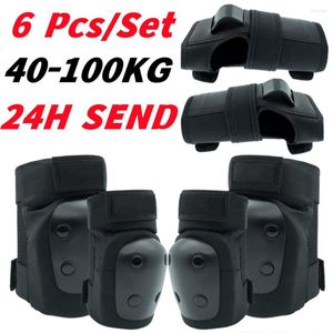 Diz pedler 6pcs Kneepads Set Bracers dirsek Brace Evrensel Erkek Kadınlar Kalınlaştırıcı Spor Güvenliği Koruyucu Bisiklete Bisiklete binmek için Futbol