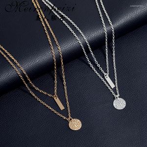 Pendant Necklaces Punk Vintage Layered Portrait Coin Pendan Necklace Set Chunky Thick Cuban Link Chains Choker For Women Jewlery