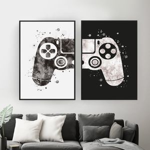 Pinturas engra￧adas Posters de jogos de garotos Arte da parede Pintura INLUGRAￇￃO gamepad para crian￧as de decora￧￣o de quarto fotos fotos joystick sem moldura