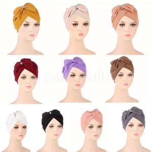 Fashion bow ladies hijab solid Muslim hijab Indian cap bows hat de894