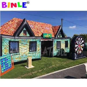 8x5m vintage Inflatable Irish Pub Tent with complete printing Large Bar blow up wine house for outdoor party or event