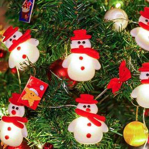 Strings Christmas Decoration LED String Light Snowflake Snowman Santa Claus Tree Fairy Xmas Ornament For Home Party