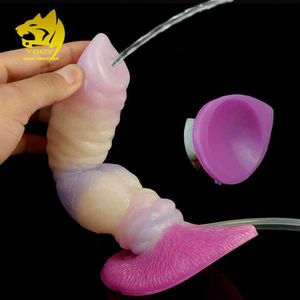 Massager Sex Vibrator Toys Penis Cock Yocy Silicone Ejaculating Fantasy Knot Dildo Toy for Wo2805