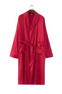 Men's Sleepwear Mid-length Cardigan Men's Silk Robe Solid M-3xl Large Size Pajamas V-neck Men's Bathrobe for Home Kimono House Robe for Men T221103