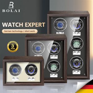 Bolai Brand Luxury Wood Weller Winder High-Dend 2 4 Slot Automatic Watches Box com Mabuchi Motor Watch Cabinet Clock Storage Box 220505312J