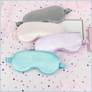 Masques de sommeil Imitated Silk Eye Mask For Slee Mignon Travel Shade Er Nap Blackout Sleep Boughts Bounseaux Drop Livrot 2022 Health Be Dhsbl