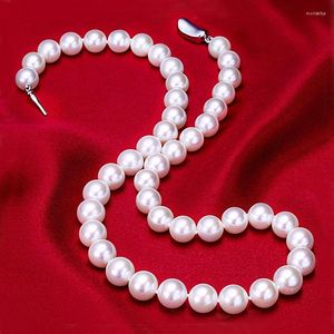 Choker Elegant stor vit imitation Pearl 8mm/10mm halsband i benkedja f￶r kvinnor br￶llop smycken g￥va mamma