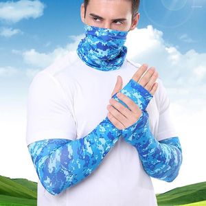Bandanas Cycling Half Finger Sunscreen Gloves Sleeve Outdoor Sports Headbands Arm Set Section UV Protection Sunshade
