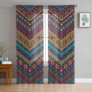 Vorhang Afrika Bunte Geometrische Kunst Chiffon Gardinen Für Wohnzimmer Schlafzimmer Dekoration Fenster Voiles Tüll