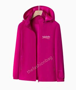 Высокое качествоЖенская французская дизайнерская мужская куртка с капюшоном Верхняя одеждаМода Сплошной цвет Ветровка Куртка Повседневная женская курткаВерхняя одежда Размер одежды L-5XL