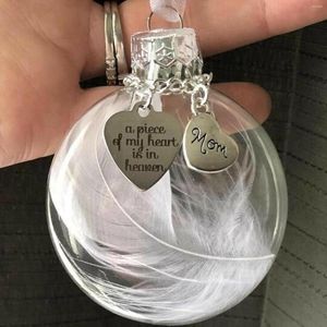 Party Decoration Christmas Name Ornament Souvenir Feather Memory Bauble Balls Pendant Commemorate Gifts Navida H9Y0