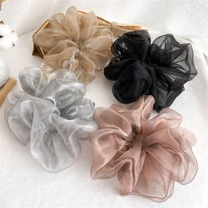 Organza Scrunchies Kadın Elastik Saç Band Koreli Zarif At kuyruğu Tutucu Kauçuk Kravat Bantları Saç Aksesuarları